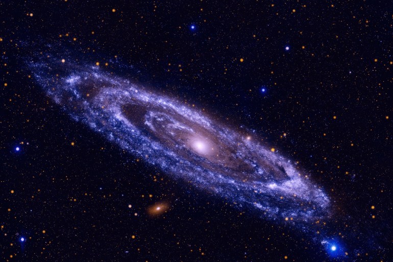 The Andromeda Galaxy, Messier 31 or M31 is a spiral galaxy in the constellation of Andromeda. It is the nearest major galaxy to the Milky Way. Retouched image. Elements of this image furnished by NASA; Shutterstock ID 700287886; purchase_order: AJA; job: ; client: ; other: