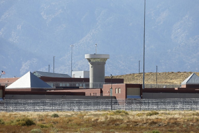 A guard tower looms over a federal prison complex which houses a Supermax facility outside Florence, in southern Colorado, Thursday, Oct. 15, 2015. The prison is among those being assessed by a team of Pentagon officials as potential sites to house Guantanamo detainees amid the Obama administration's stalled effort to close the controversial facility. (AP Photo/Brennan Linsley)