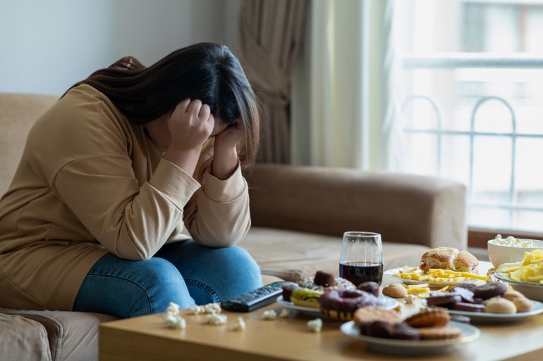 Unhappy stressed woman