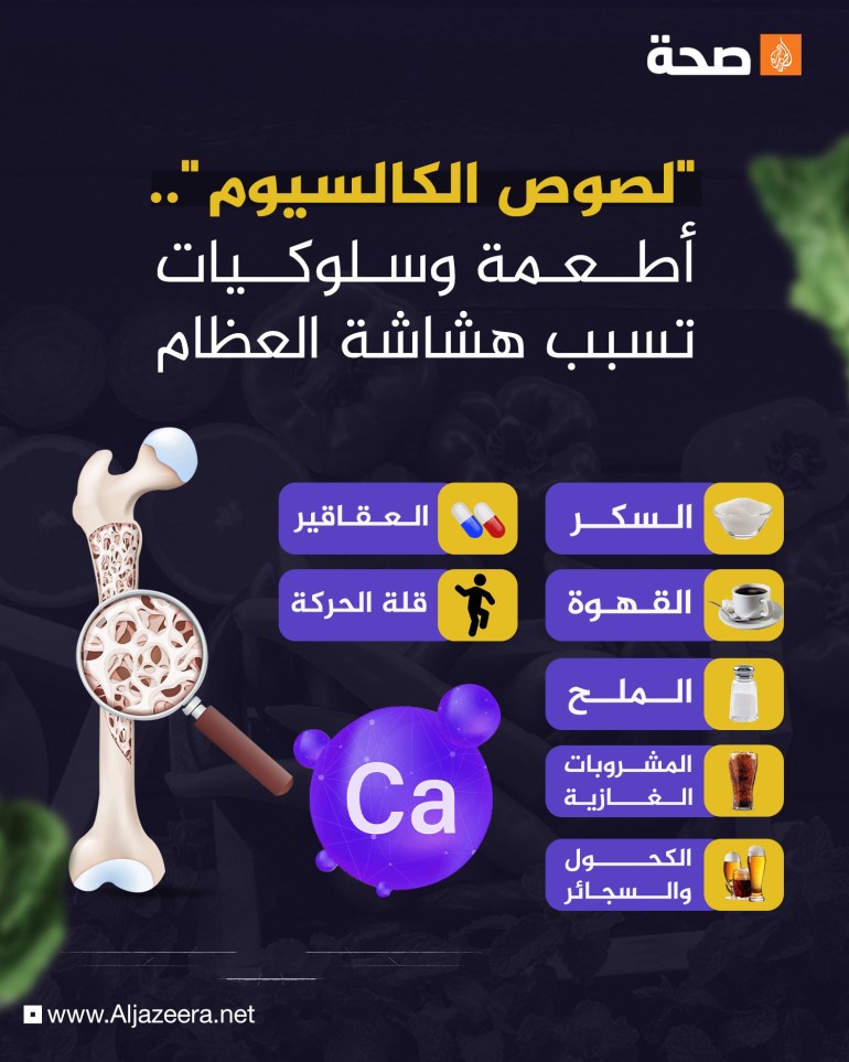 هشاشة العظام ترقق العظام سلوكيات وأطعمة تسرق الكالسيوم من أجسامنا وتعرضنا لخطر الإصابة بهشاشة العظام