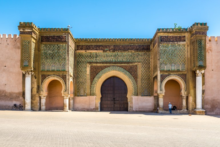 Gate Bab El-Mansour at the El Hedim square in Meknes ,Morocco