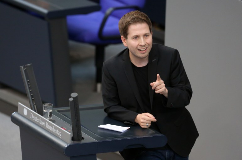 BERLIN, GERMANY - SEPTEMBER 08: German Bundestag Member Kevin Kühnert (SPD) attends a session of the Bundestag, Germany's lower house of parliament, on September 08, 2023 in Berlin, Germany. The Bundestag voted on a controversial heating bill approved by Chancellor Olaf Scholz's Cabinet in April, which would ban most new oil and gas heating systems starting in 2024, requiring that every newly installed heating system in the country uses at least 65% renewable energy. (Photo by Adam Berry/Getty Images)