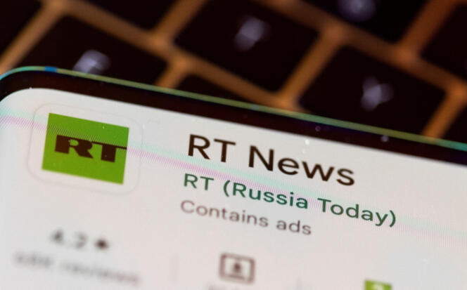 تم افتتاح تطبيق قناة RT News على الهاتف الذكي، في فبراير 2022.