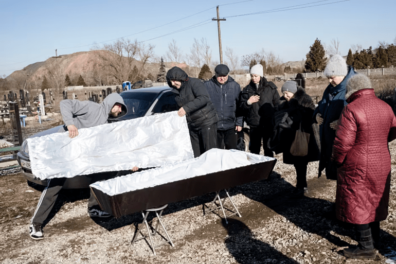 his funeral in Dnipro, Ukraine. (the wall street journal)