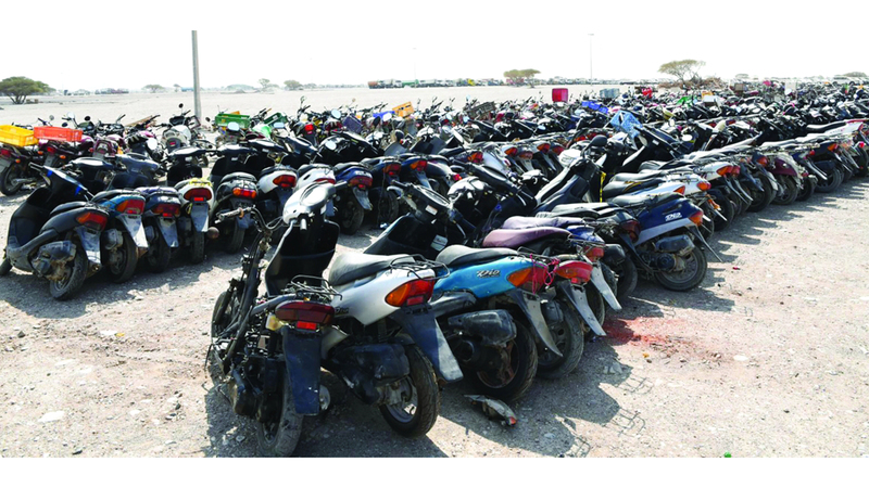 شرطة رأس الخيمة تضبط 491 دراجة نارية وكهربائية مخالفة