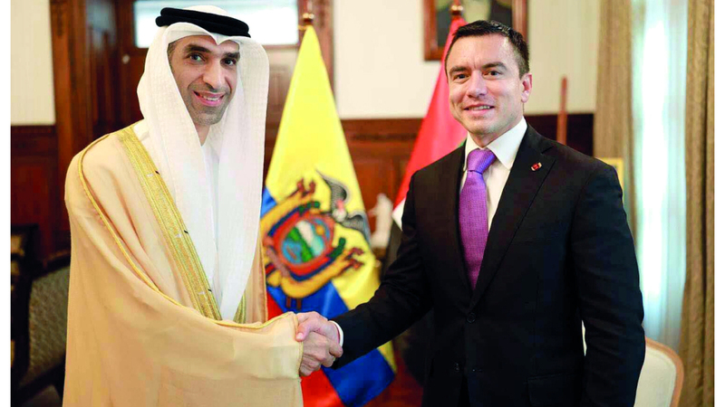 نيابةً عن رئيس الدولة.. ثاني الزيودي يحضر مراسم تنصيب رئيس الإكوادور لفترة جديدة