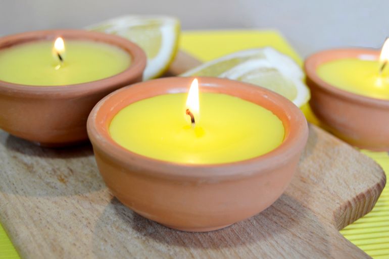 Citronella Candles, close-up