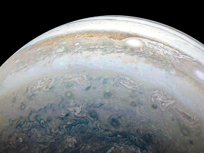 NASA's Juno spacecraft captures Jupiter's southern hemisphere, as the spacecraft performed its 13th close flyby of Jupiter on May 23, 2018. Picture taken May 23, 2018. NASA/JPL-Caltech/SwRI/MSSS/Kevin M. Gill/Handout via REUTERS ATTENTION EDITORS - THIS IMAGE WAS PROVIDED BY A THIRD PARTY. TPX IMAGES OF THE DAY