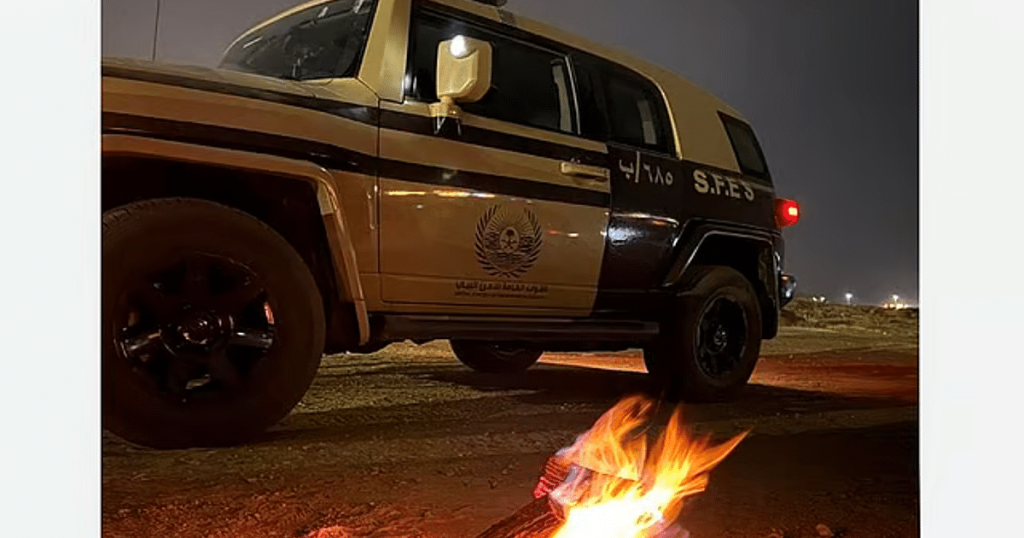 ضبط مواطن لإشعاله النار في أراضي الغطاء النباتي في محمية طويق الطبيعية