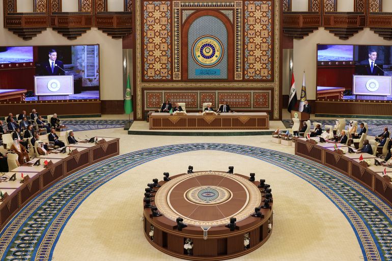 Arab leaders attend the 34th Arab League Summit in Baghdad, Iraq, May 17, 2025. REUTERS/Thaier Al-Sudani/Pool