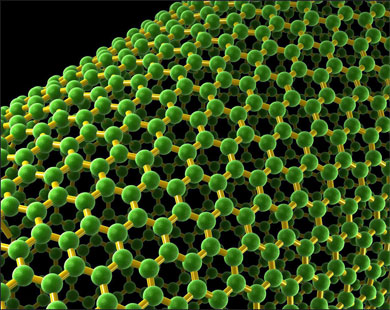 epa000225232 (FILES) A undated artists handout depicting a cable made of nanotubes - tiny bundles of carbon atoms many times stronger than steel and part of a space elevator that climbs 99,760km into space from platform on the Equator,