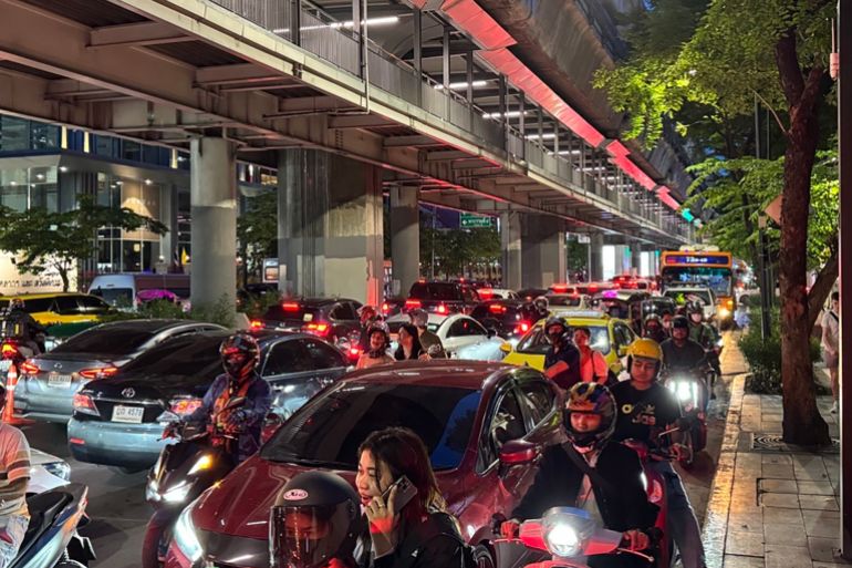الزحام في شوارع بانكوك عاصمة تايلند / تصوير أنس زكي - الجزيرة نت
