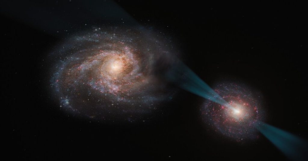 مبارزة كونية شرسة.. مجرة تطعن أخرى بشعاع وتعطل ولادة النجوم