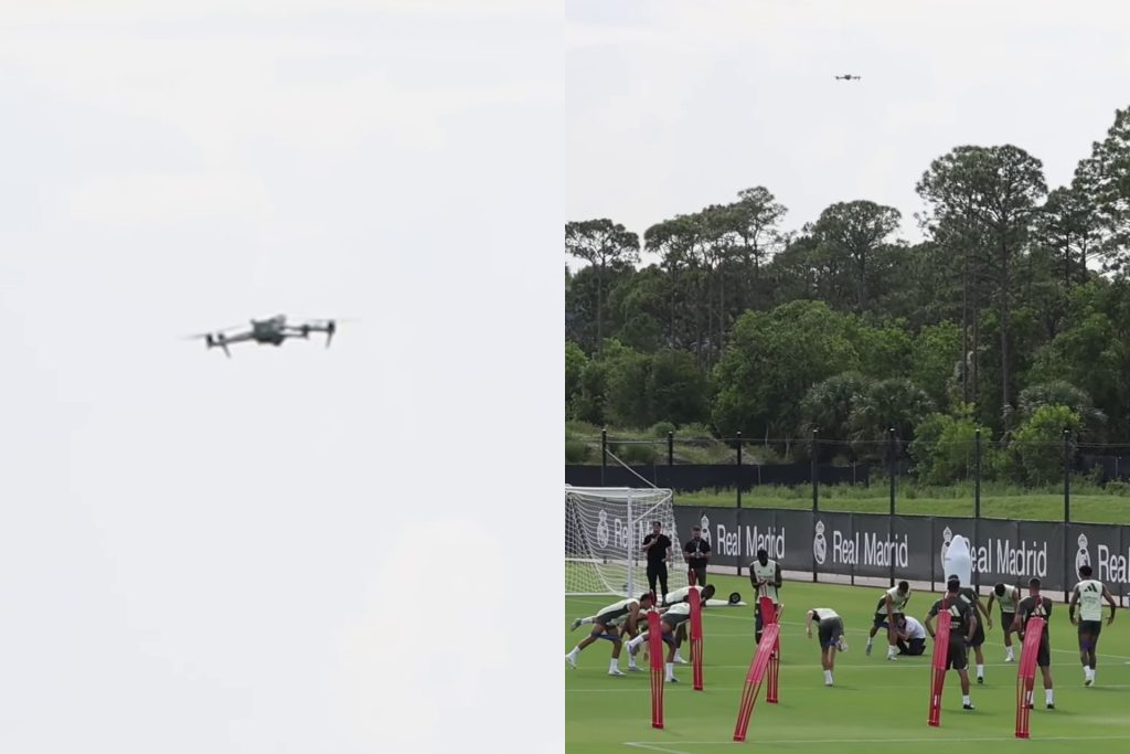 شاهد.. ألونسو يستعين بطائرة مسيرة لتحليل تدريبات ريال مدريد