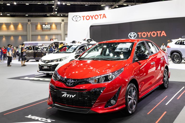 Bangkok, Thailand, Jul 15, 2020 - All new Toyota Yaris Ativ release in Bangkok Motor Show 2020