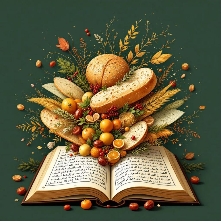 يحلل الكتاب حضور الطعام في الرواية كرمز للهوية والثقافة والرسالة في الأدب العربي والعالمي