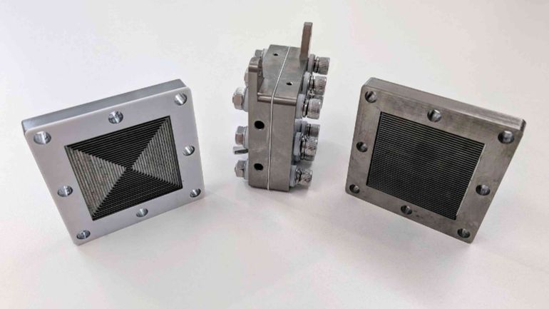 The membrane-based electrolyser, key to where the conversion to gaseous ammonia happens. Credit. PJ Cullen