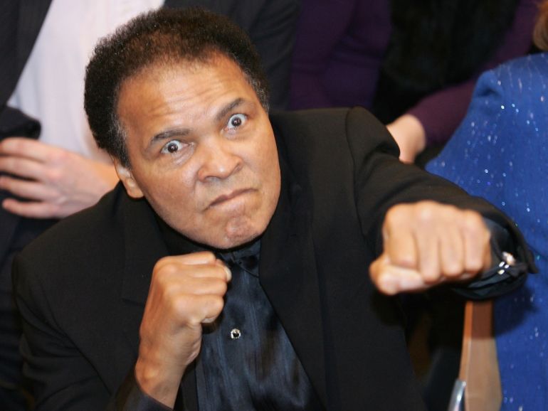 BERLIN - DECEMBER 17: Muhammad Ali and his wife, Lonnie Ali sit ringside uring the Super Middleweight fight between Laila Ali and Asa Maria Sandell at the Max-Schmeling Hall on December 17, 2005 in Berlin, Germany. (Photo by Martin Rose/Bongarts/Getty Images)