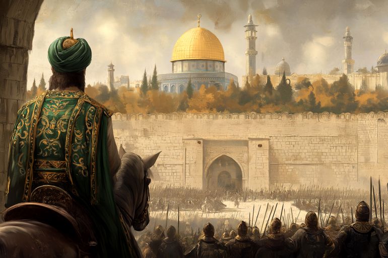 صلاح الدين الأيوبي إفتحه لبيت المقدس- المصدر: ميدجيرني - الجزيرة