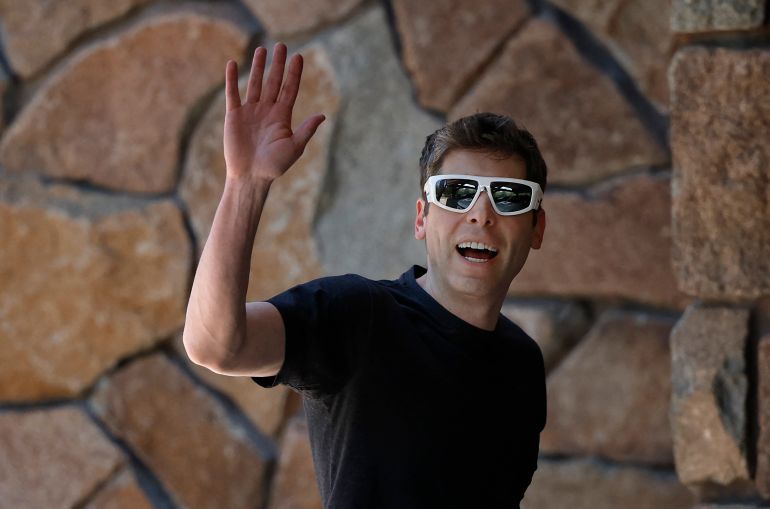 SUN VALLEY, IDAHO - JULY 08: CEO of OpenAI Sam Altman arrives at the Sun Valley lodge for the Allen & Company Sun Valley Conference on July 8, 2025 in Sun Valley, Idaho. Every year, some of the world's wealthiest and most powerful figures from the media, finance, technology, and political spheres converge at the Sun Valley Resort for the exclusive week-long conference hosted by boutique investment bank Allen & Co. (Photo by Kevin Dietsch / GETTY IMAGES NORTH AMERICA / Getty Images via AFP)