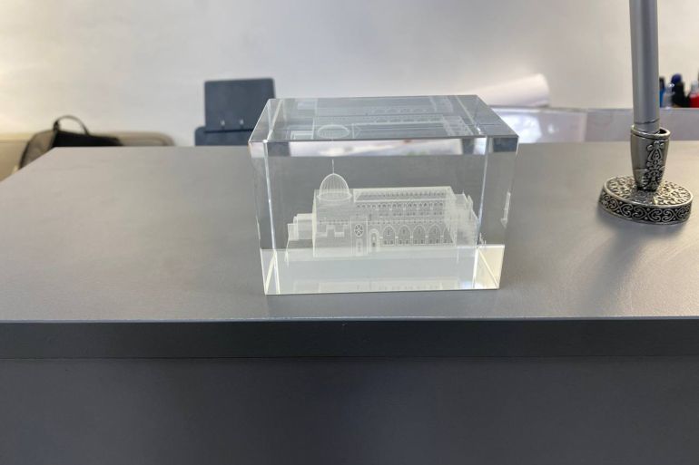 _مجسم للمسجد الأقصى، برنامج تعلم العربية لفهم قضية القدس، عمان الجزيرة نت.