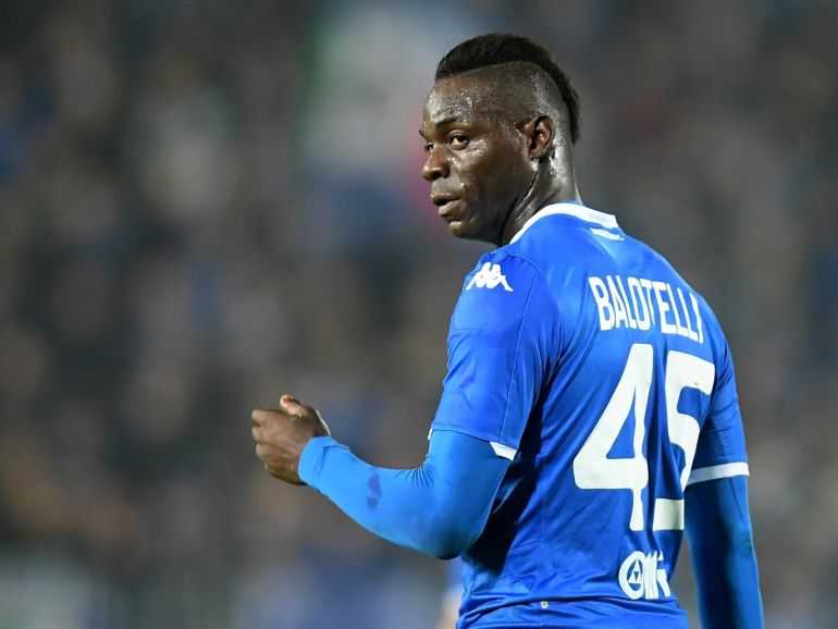 Soccer Football - Serie A - Brescia v Inter Milan - Stadio Mario Rigamonti, Brescia, Italy - October 29, 2019 Brescia's Mario Balotelli reacts REUTERS/Daniele Mascolo