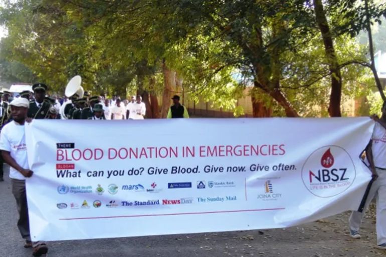 A World Blood Donor Day awareness street march in Zimbabwe [Courtesy of NBSZ]