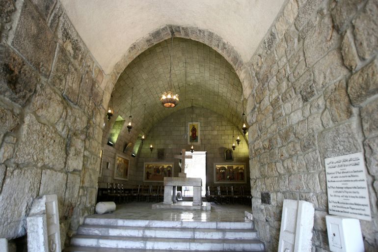 A picture shows the interior of the catholic Church of Saint Paul in the Bab Kisan district of old Damascus, on July 1, 2008