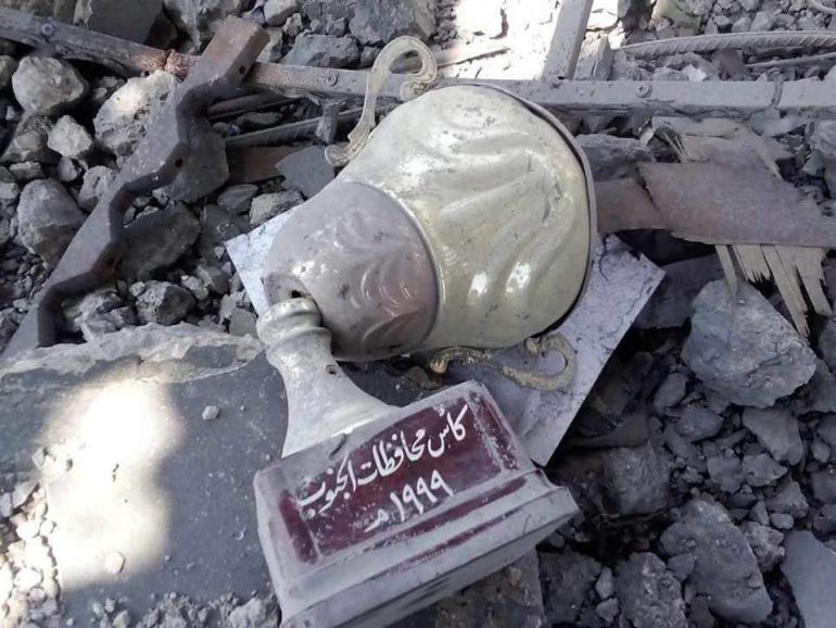 قوات الاحتلال الإسرائيلي تدمر مقر نادي الشجاعية في قطاع غزة (الصحافة الفلسطينية)