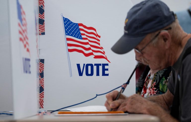 MINNEAPOLIS, MINNESOTA - SEPTEMBER 20: A voters fills out their ballot at the Minneapolis Elections & Voter Services building on September 20, 2024 in Minneapolis, Minnesota. Today is the first day of early voting in Minnesota ahead of the 2024 presidential election this November. Stephen Maturen/Getty Images/AFP (Photo by Stephen Maturen / GETTY IMAGES NORTH AMERICA / Getty Images via AFP)