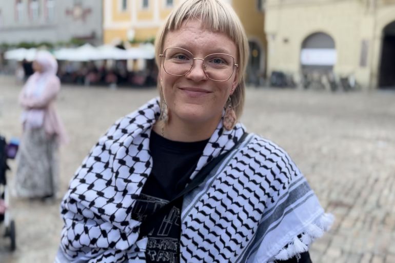 الناشطة الألمانية - فعالية تضامنية مع غزة في بافاريا الالمانية