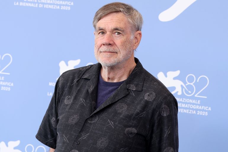 VENICE, ITALY - SEPTEMBER 02: Gus Van Sant attends the "Dead Man's Wire" photocall during the 82nd Venice International Film Festival on September 02, 2025 in Venice, Italy. (Photo by Daniele Venturelli/WireImage)