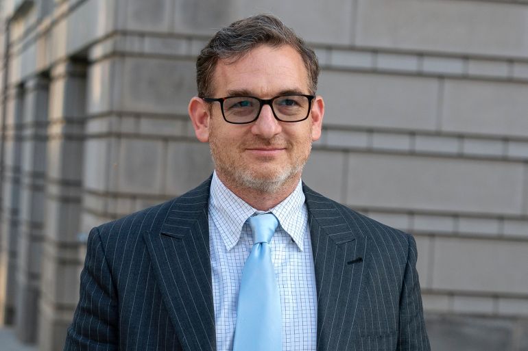 DuckDuckGo founder and CEO Gabriel Weinberg leaves the U.S. Federal Courthouse, Thursday, Sept. 21, 2023 in Washington. Weinberg testified Thursday that Google's deals with phone companies and equipment manufacturers make it hard for his company to compete. (AP Photo/Jose Luis Magana)