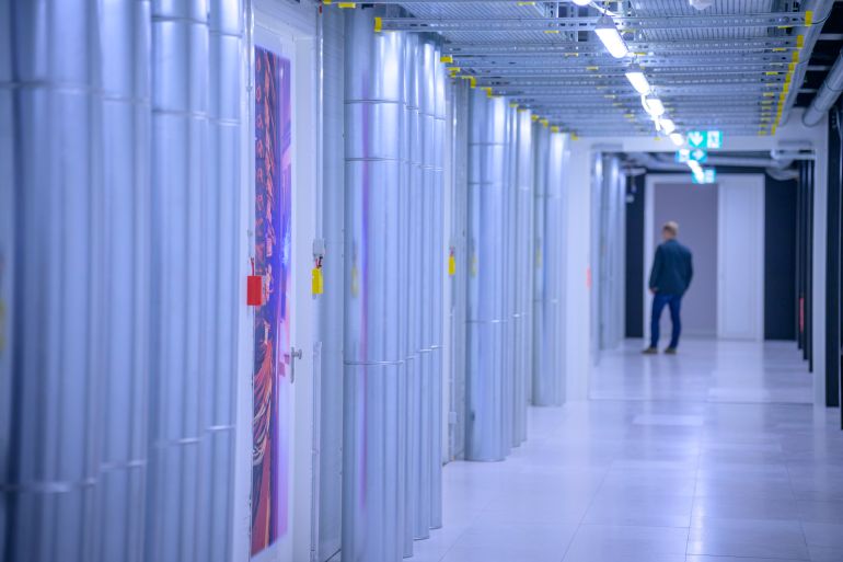 JULICH, GERMANY - SEPTEMBER 5: A part of the first European exascale-class supercomputer is seen at the launch event for the new JUPITER supercomputer at the Julich Research center (Forschungszentrum Juelich) on September 5, 2025 in Julich, Germany. JUPITER is the first in the new exascale series of supercomputers. It is among the fastest supercomputers in the world, capable of one quintillion calculations per second. (Photo by Sascha Schuermann/Getty Images)