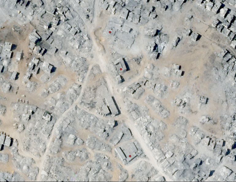 نموذج لمجموعة مدارس مدمرة بشكل كلي في جباليا شمالي قطاع غزة (بلانت)