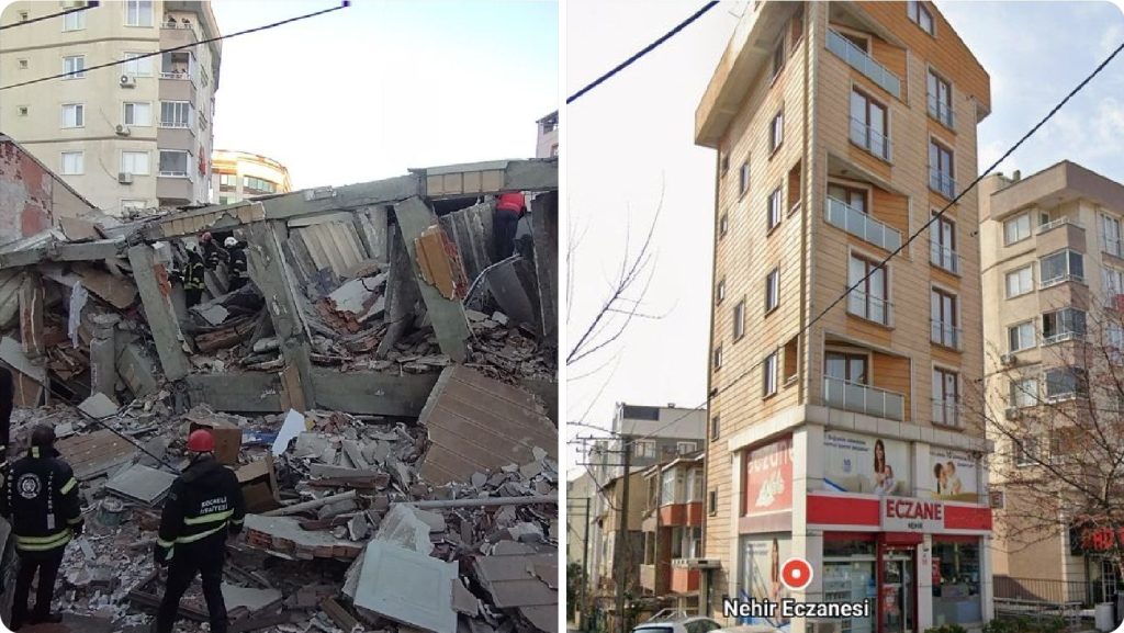 انهيار مبنى سكني من 6 طوابق في كوجالي والعائلة المستأجرة عالقة تحت الأنقاض