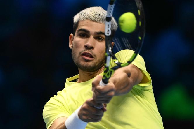 كارلوس الكاراز خلال مباراته ضد لورنزو موسيتي في بطولة ATP Masters في تورينو، إيطاليا، 13 نوفمبر 2025.