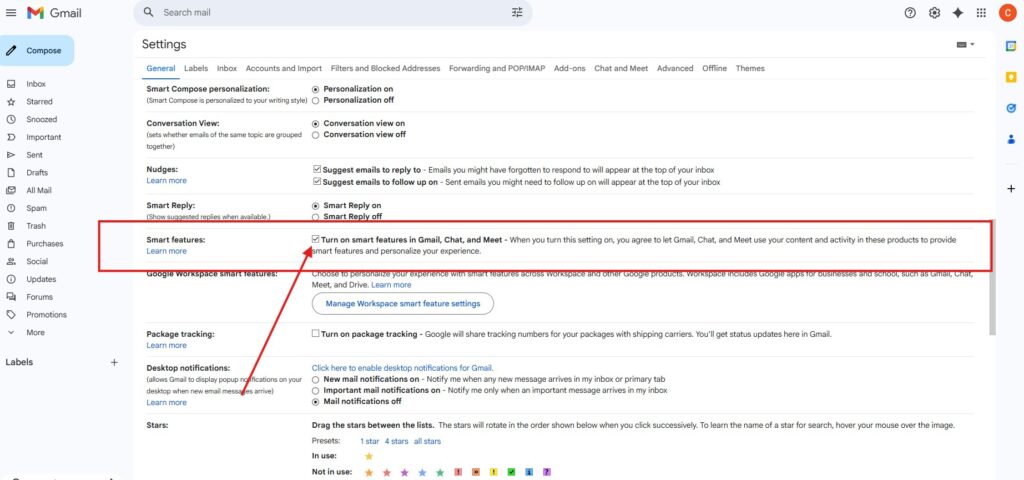 إلغاء الاشتراك في Gmail الخطوة 2
