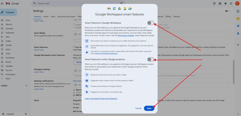 Gmail خارج الخطوة 5