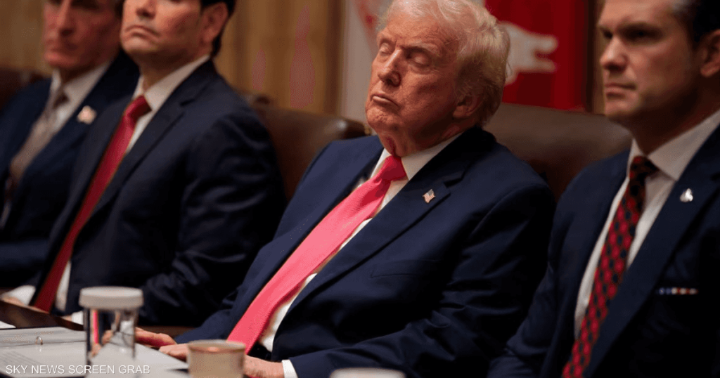 فيديو لترامب “يغفو” في اجتماع حكومي.. والبيت الأبيض يوضح