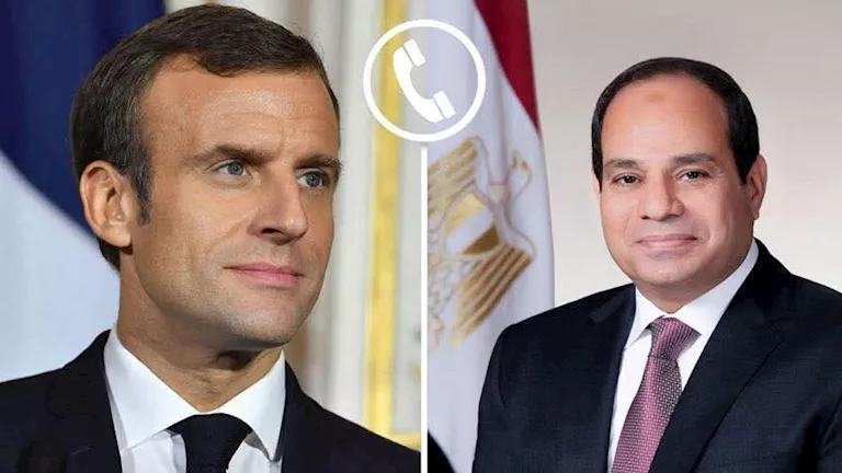السيسي يتلقى اتصالاً من ماكرون لمناقشة العلاقات الثنائية.. والملفين ال