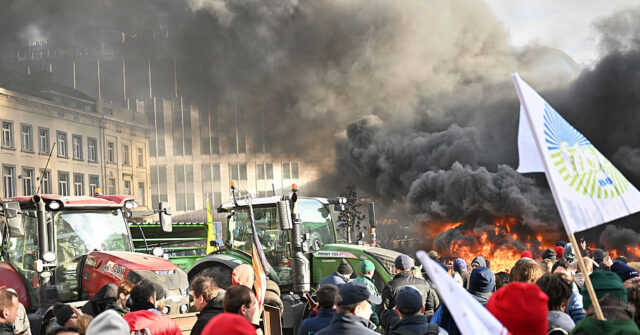 المزارعون المتظاهرون يرشقون الشرطة بالبطاطس بسبب اتفاق الاتحاد الأوروبي المناهض للزراعة