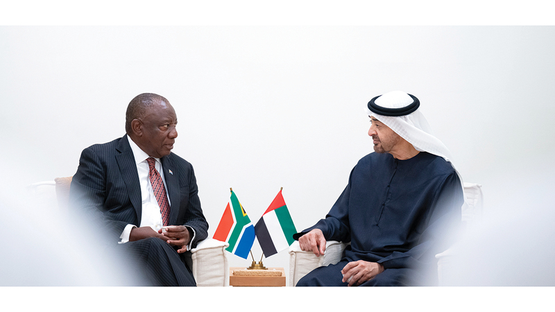 رئيس الدولة يلتقي رئيس جنوب إفريقيا ورئيس وزراء مونتينيغرو