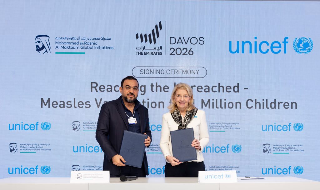 “مبادرات محمد بن راشد آل مكتوم العالمية” تدعـم “اليونيسف” لتطعيم مليون طفل ضد الحصبة
