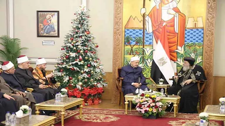 البابا تواضروس يستقبل شيخ الأزهر ووزير الأوقاف والمفتي للتهنئة بعيد ال