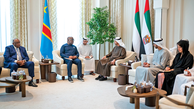 رئيس الدولة يبحث مع رئيس الكونغو الديمقراطية تعزيز العلاقات